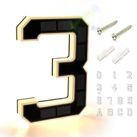 9/6.7/4.7In Solar-Powered Illuminated Outdoor Address Signs - IP54 Waterproof Auto On/Off LED House Numbers Plaque,Modern Farmhouse Home Decor, DIY Personalized Exterior Door Addressing Accessory
