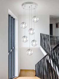 Modern Globe Chandelier Bubble Chandelier for Staircase Globe Pendant Light