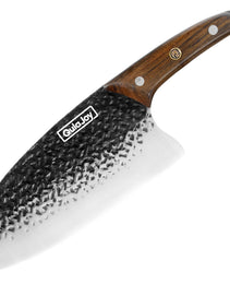 Qulajoy Meat Cleaver Knife - 7.3 Inch High Carbon Stainless Steel Butcher Knife For Meat Cutting Slicing Vegetables- Professional Chopper Knife For Home Kitchen Chef Knife