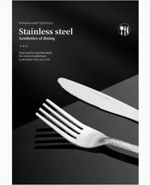 Product Name  Deluxe Premium Cutlery Flatware Set For The Home  Stainless Steel Cutlery Service With 1 Dinner Fork, 1 Dinner Knife, 1 Dinner Spoon And 1 Tea Spoon  Durable, Elegant And Rust  Resista