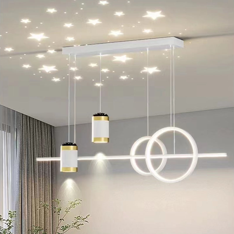 Freya 90W White Tri-Color Modern Iron LED Indoor Chandelier