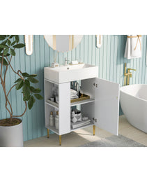 21.6 Inch White Bathroom Vanity, Unavailable Platforms- SHEIN Corporation, Temu