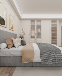 Queen Size Bed Frame With Storage - Lift Up Storage Bed With Modern Wingback Headboard, USB Ports