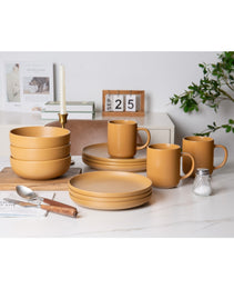 12-Piece Stoneware Dinnerware Sets With Mugs  Microwave & Dishwasher Safe Non-Toxic Dinner Plates Bowls Set  Stackable Matte Glaze Kitchenware For 3