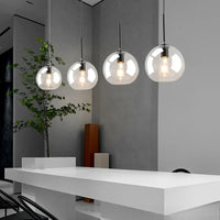 Modern Glass Ball Chandelier Lights for Dining Room Bar Kitchen Hanging Lamps Living Smoky Gray Glass Lampara Lustres Led Lights