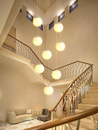 Modern Globe Chandelier Bubble Chandelier for Staircase Globe Pendant Light