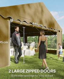 20’ x 40’ Party Tent, Outdoor Canopy Tent with Removable Sidewalls, 12 Windows for Parties, Wedding, Events, BBQ, Brown