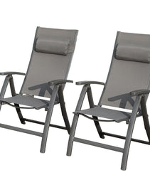 Patio Folding Chairs Set Of 2,Textilene Fabric Seat
