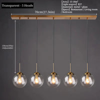 Modern Luxury Metal Chandelier Nordic Creative LED Glass Pendant Lamp Living Room Dining Room Bedside Simple Small Hanging Lamp