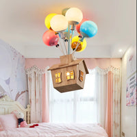 Kids Chandelier Living Room Wooden Ceiling Light Dining Room Balloon Lamp Sputnik Lamp Fixtures Lustre Luminaire Girl Chandelier