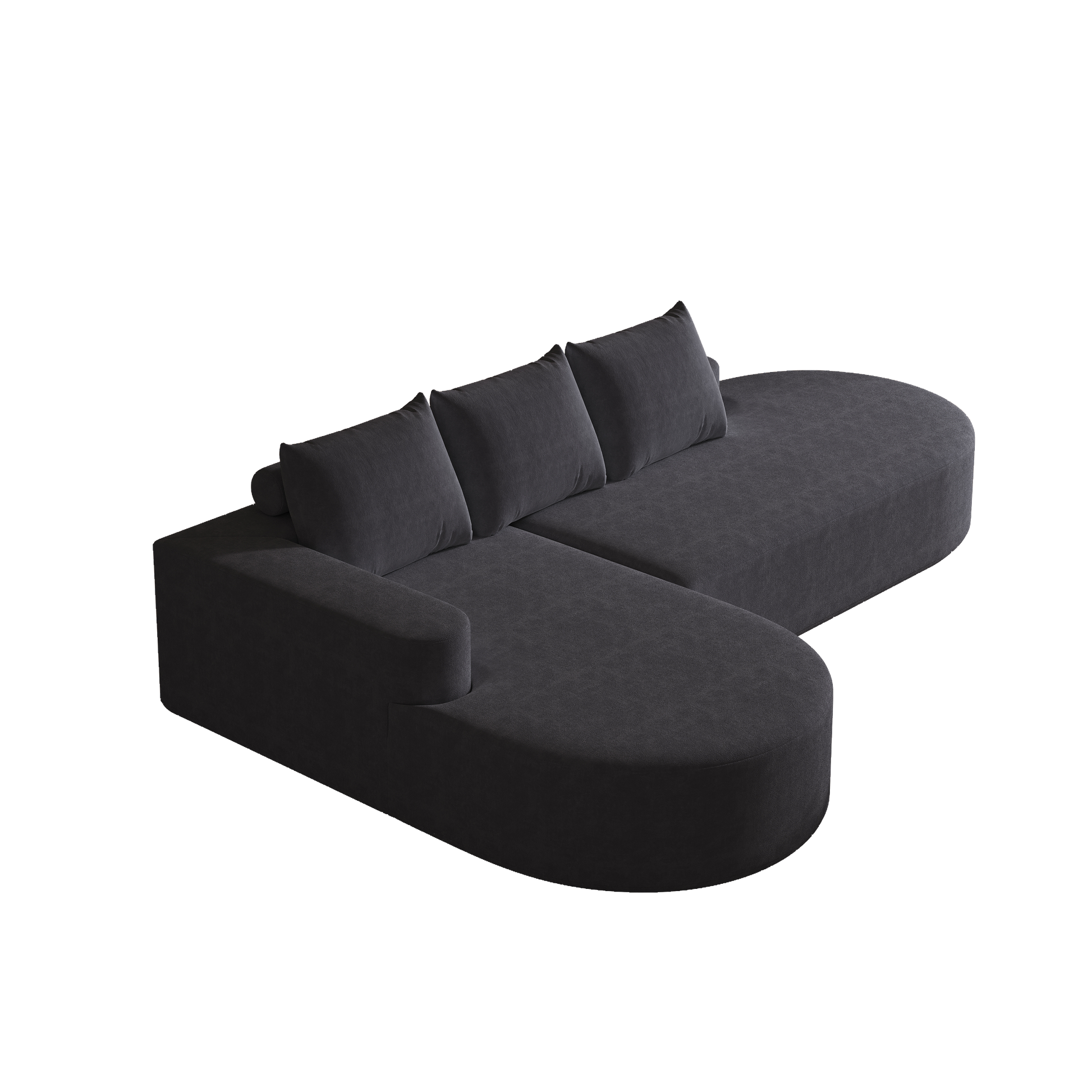 Modern Curved Sofa ,Chenille Upholstered Sectional Sofa Couch Set,Modular 108.5 L Shaped Sectional Living Room Sofa Set With 3 Pillows,Free Combination Sofa Couch For Living Room,Bedroom