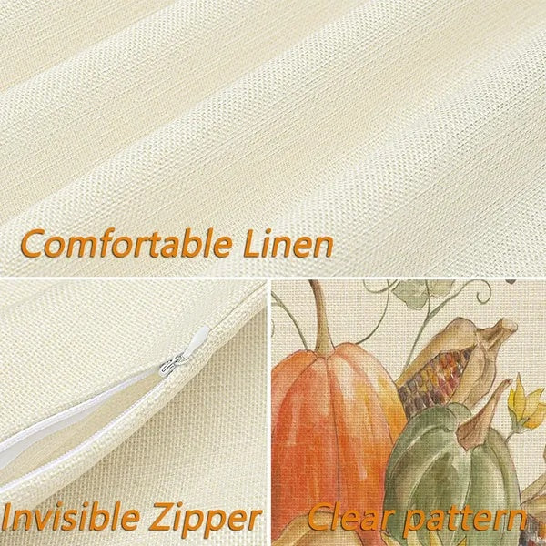 4Pcs Thanksgiving Fall Throw Pillows Cushion Case 18x18in Set Of 4 - CJDS - FC