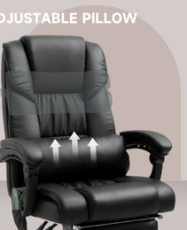 Massage Office Chair with 6 Vibrating Points, High Back Reclining Office Chair with Footrest and Remote, Black