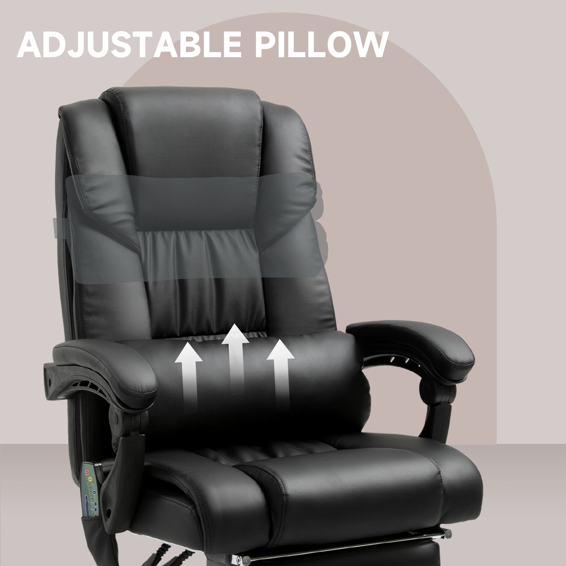 Massage Office Chair with 6 Vibrating Points, High Back Reclining Office Chair with Footrest and Remote, Black