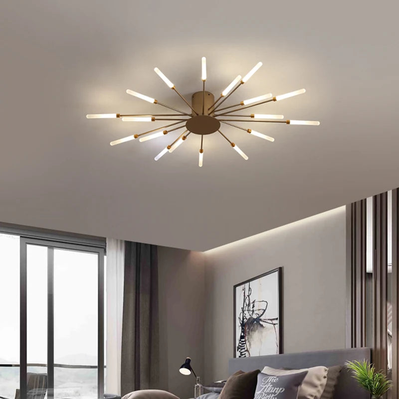 Modern Firework Chandelier LED Luster Indoor Lighting For Bedroom Hall Living Kids Room Ceiling Lights Acrylic Lamps Fixture