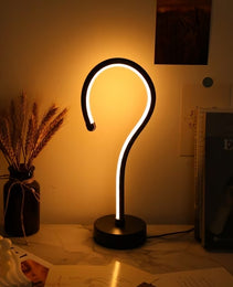 2PC Creative Question Mark Shape Table Lamp, USB Three-color Dimming Desktop Decoration Table Lamp