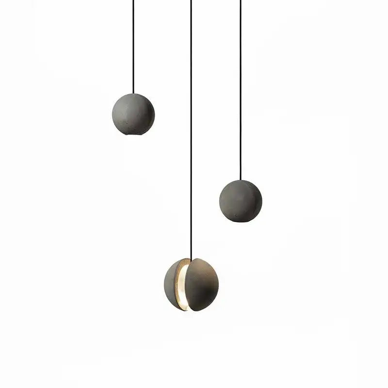 1.8M Concrete Lamp Globe Ball Moon Cement Pendant Lights Cafe Bar Restaurant Bedside Lamp Loft Industrial Round Hanging Light