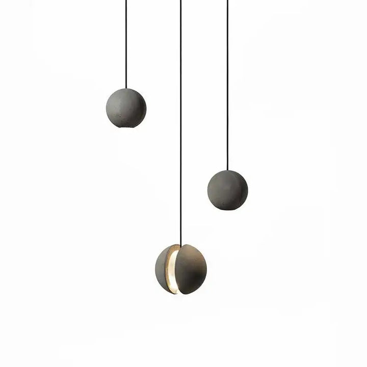 1.8M Concrete Lamp Globe Ball Moon Cement Pendant Lights Cafe Bar Restaurant Bedside Lamp Loft Industrial Round Hanging Light