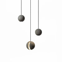 1.8M Concrete Lamp Globe Ball Moon Cement Pendant Lights Cafe Bar Restaurant Bedside Lamp Loft Industrial Round Hanging Light