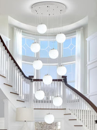 Modern Globe Chandelier Bubble Chandelier for Staircase Globe Pendant Light