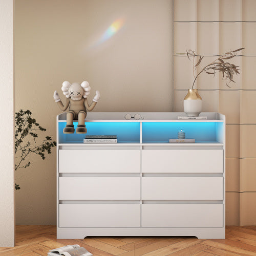 6-drawer Vanity With LED Lights - CJDS