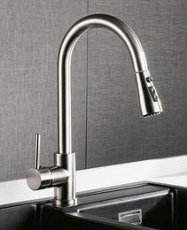 Pull-out Hot And Cold Household Kitchen And Dishwashing Brushed Copper Sink Faucet