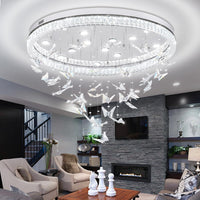 Butterfly Chandelier Black 48In Modern Crystal Raindrop Chandelier Lighting Flush Mount Ceiling Chandeliers for Living Room 20XGU10