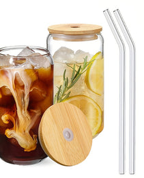 Glass Cup With Straw