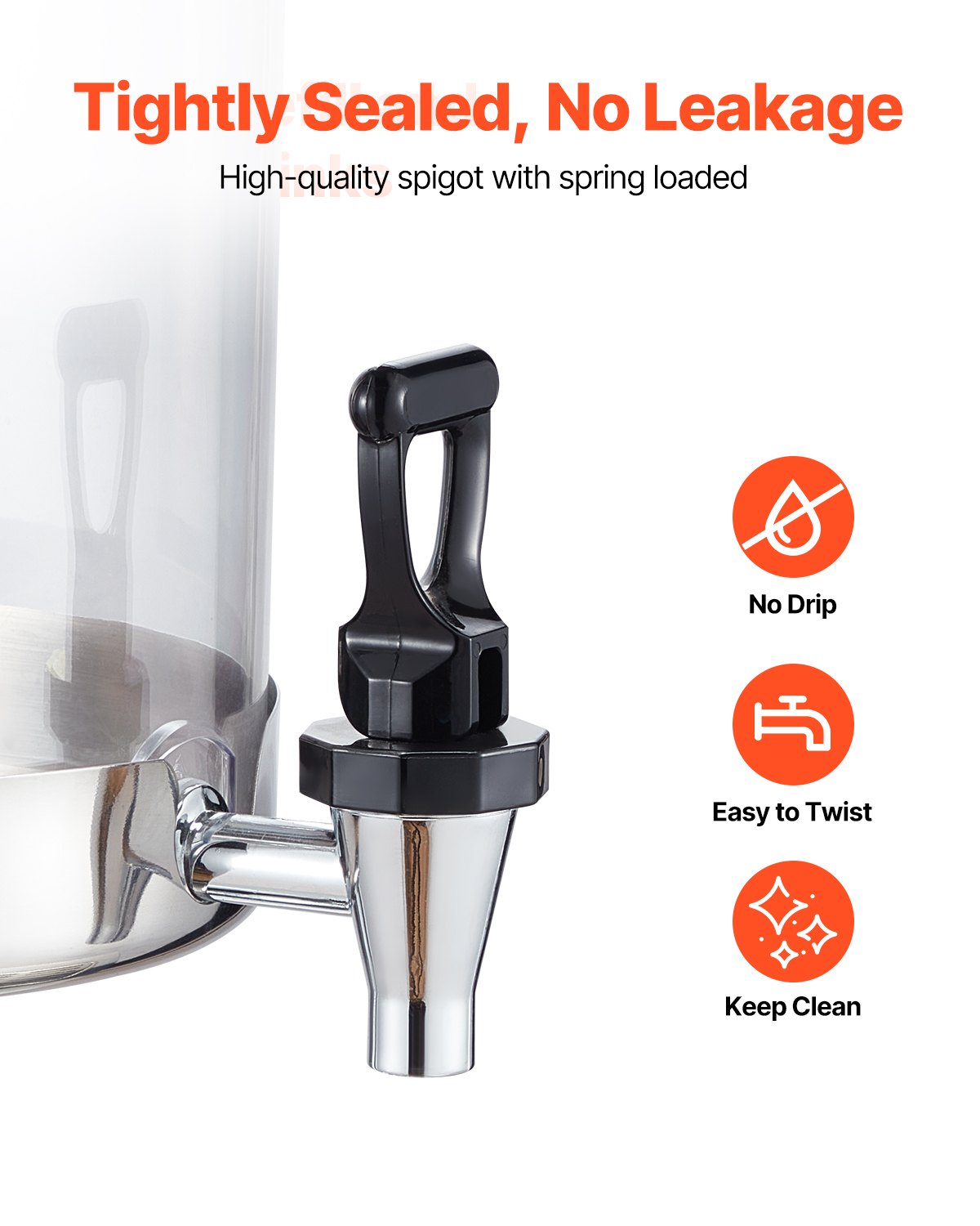 Drink Dispenser 2.1 Gal Beverage Dispenser For Parties With Spigot Tray