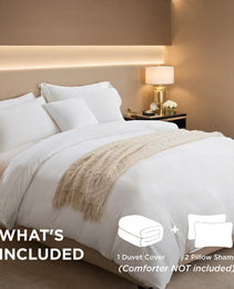 White & Pink Oversized Duvet Cover Set Includes 1 Duvet Cover & 2 Pillowcases. Premium Breathable Fabric, Hotel-grade Minimalist Design. Versatile For Bedrooms And Guesthouses. Perfect Christmas Gift.