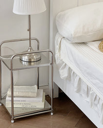 Coffee Table Sofa Edge Table-side Cabinet Nordic Bedside Table Stainless Steel Storage Rack