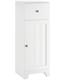Short Bathroom Storage Cabinet, Cabinet Organizer with 1 Drawer and Adjustable Shelf for Living Room, White