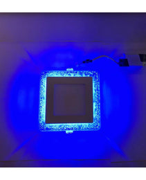Experience the Magic of Color LED Border Downlight - Stunning Slim Panel Square 4"Design with Striking - Unleash Your Creative Glow! Blue & White Bubble