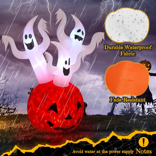 5.9-ft LED Pumpkin Ghost Halloween Inflatable