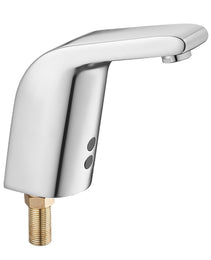 Touchless Bathroom Sink Faucet, Automatic Motion Sensor Restroom Toilet Faucet Cold Water With Single Hole, Battery Operated For 9/16 In Pipe Commercial Lavatory,Chrome Plated Silver