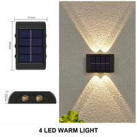 LED Solar Light Outdoor Waterproof Solar Wall Lamp Up and Down Luminous Lighting for Garden Fence Decor Solar Powered Wall Lamp