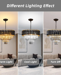 20-Inch Ultra Modern Crystal Chandelier Smoke Gray
