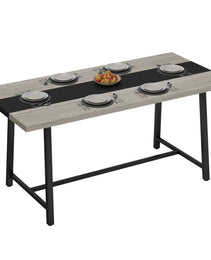 Industrial Kitchen Table for 8 People, 70.9" Long Dining Table with Large Tabletop and Steel Legs for Dining Room, Gray