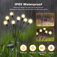 Solar Garden Decorative Lights Yard Patio Pathway Decoration Solar Swaying Light Sway by Wind Outdoor Lights for Walkway