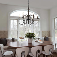 Vintage Orb Oil Rubble Black Chandelier for Dining Room