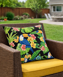 2 Pack Outdoor Throw Pillows, Waterproof & Fade-Resistant Patio Cushions For Garden, Porch, Poolside Furniture - Soft & Comfortable Decorative Pillow Covers 18x18 Inch,Rich Forest Green