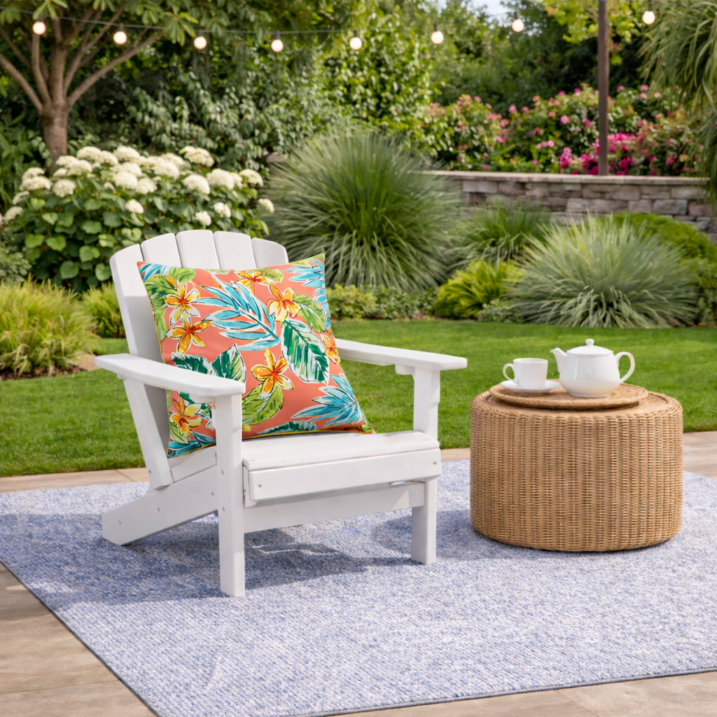 2 Pack Outdoor Throw Pillows, Waterproof & Fade-Resistant Patio Cushions For Garden, Porch, Poolside Furniture - Soft & Comfortable Decorative Pillow Covers 18x18 Inch, Bright Coral Pink