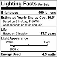 40-Watt Equivalent Soft White Light T6 (E12) Candelabra Screw Base Dimmable Milky LED Light Bulb (4 Pack)