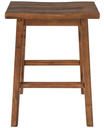 TOPMAx Farmhouse Rustic 2- Piece Counter Height Wood Kitchen Dining Stools For Small Places  Walnut