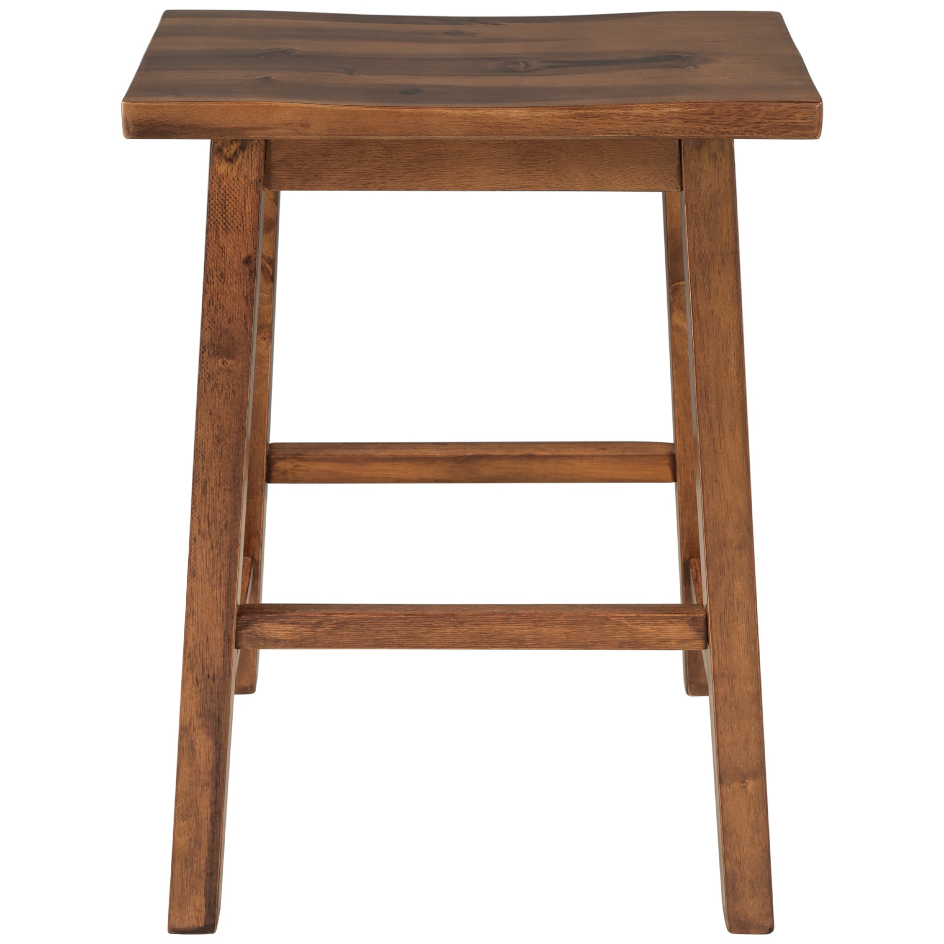 TOPMAx Farmhouse Rustic 2- Piece Counter Height Wood Kitchen Dining Stools For Small Places  Walnut