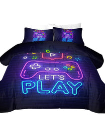 3 Pieces Game Pattern Comforter Set Ultra Soft Bedding Set