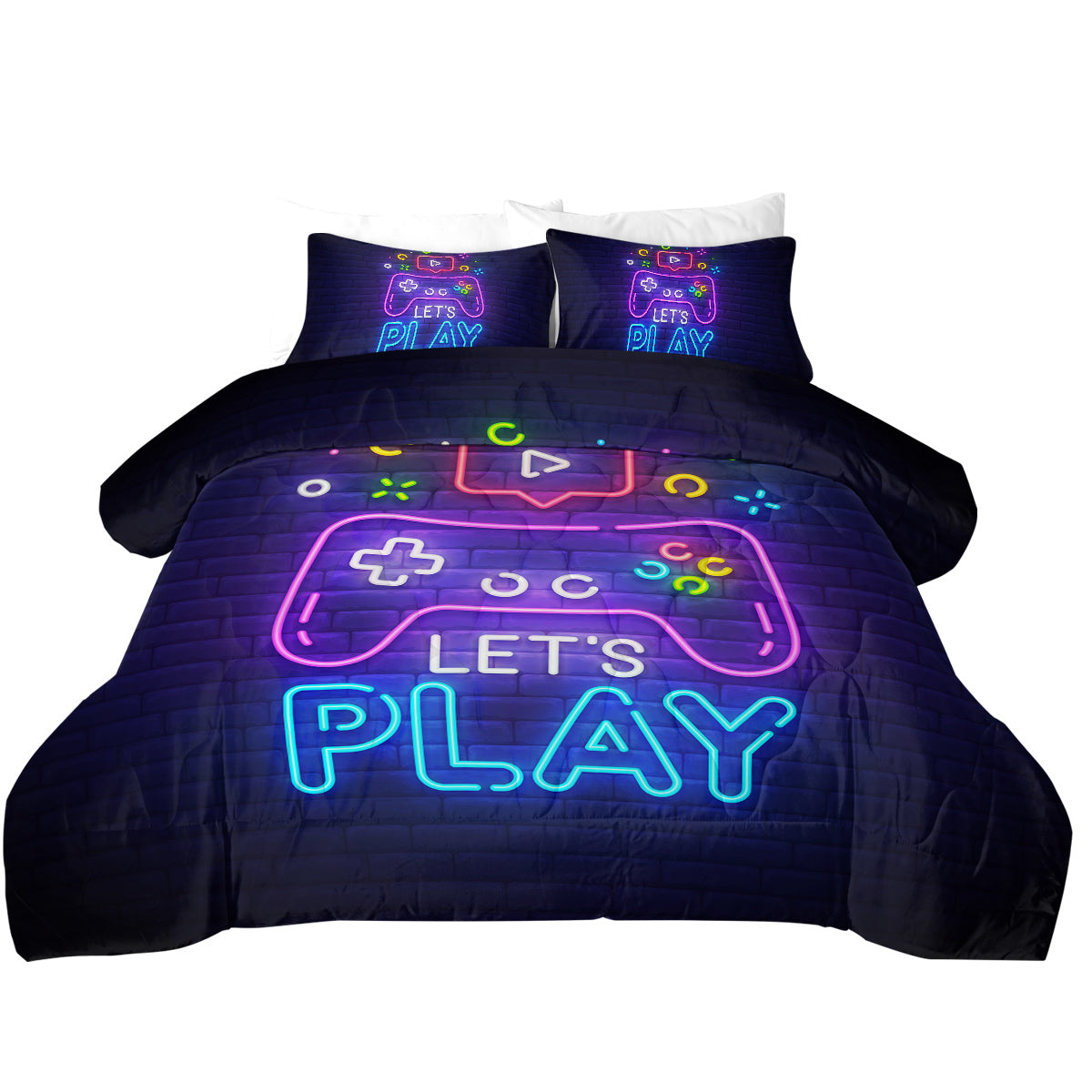 3 Pieces Game Pattern Comforter Set Ultra Soft Bedding Set