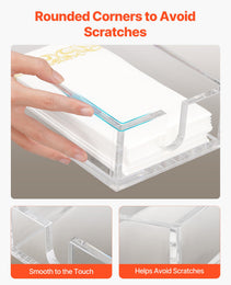Acrylic Napkin Holder, 9.1 X 5.5 X 2.6 Inch, Clear Bathroom Guest Towel Storage Tray With U-Shaped Opening, Disposable Paper Towel Holder For Bathroom Kitchen Parties Weddings & Various Events