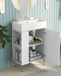21.6 Inch White Bathroom Vanity, Unavailable Platforms- SHEIN Corporation, Temu