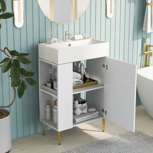 21.6 Inch White Bathroom Vanity, Unavailable Platforms- SHEIN Corporation, Temu